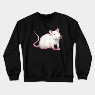 White watercolour rat Crewneck Sweatshirt